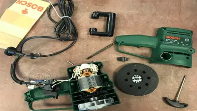power tool sander flat lay